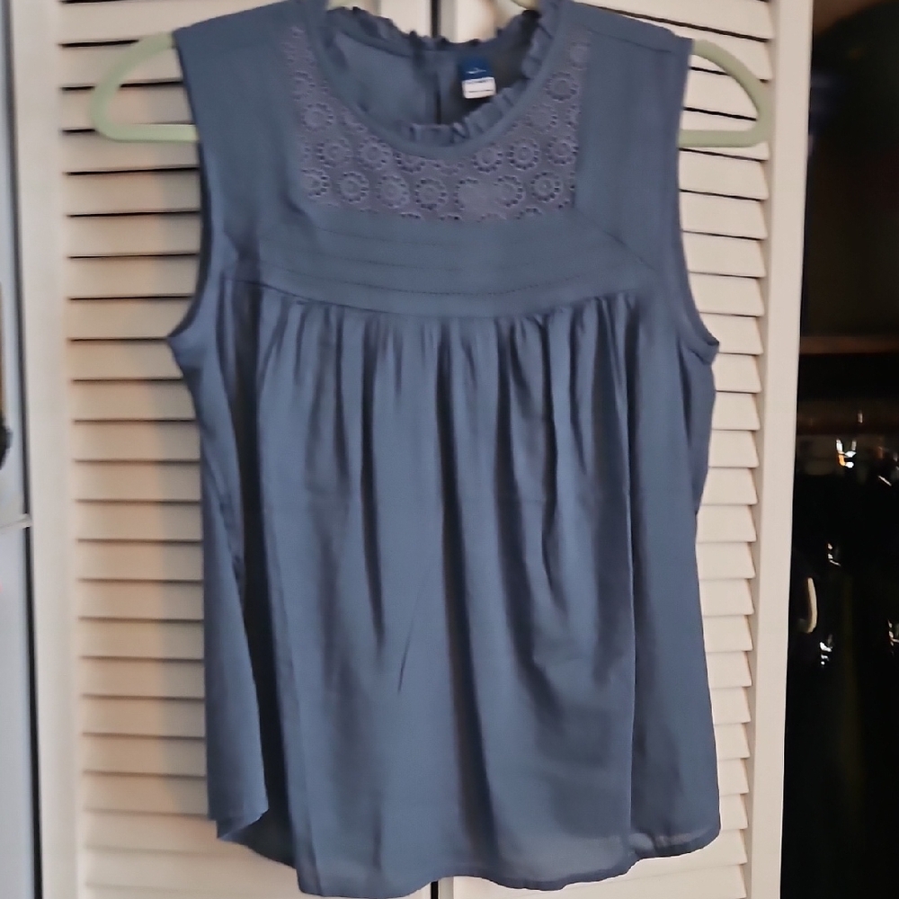 Blue Sleeveless Blouse